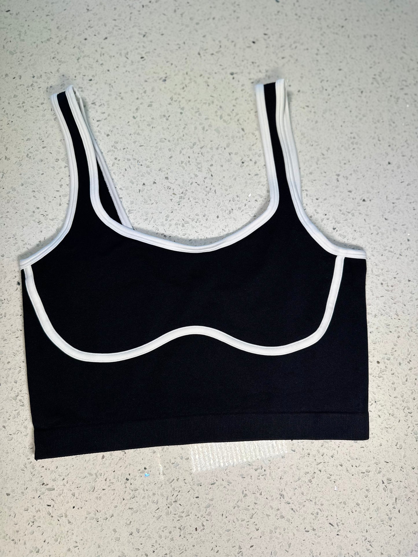 Heart  Black & White Sport Bra
