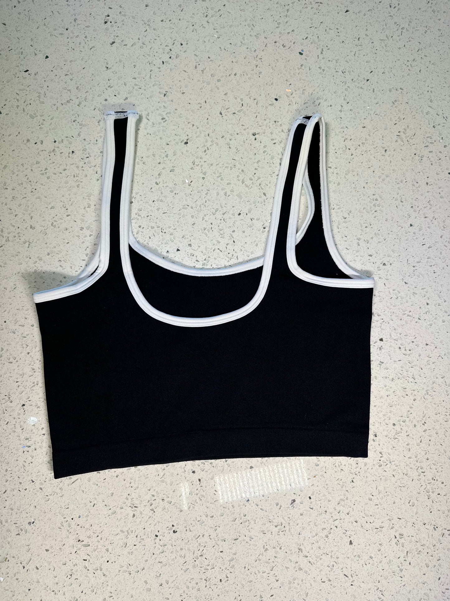 Heart  Black & White Sport Bra